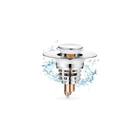 Lot de 1 bonde Lavabo Universel, Bouchon de Vidange Amélioré, Pull Type Bonde Evier, Accélère Le Drainage sans colmatage, pour Baignoire, Cuisine, Lavabo (Orifice de Vidange 32-41mm)