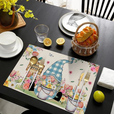 Creative Christmas Placemat, Leather, Non-slip, Waterproof, Heat Insulated, Home Placemat, Hotel Restaurant Placemat - Elf-2 - Leather Printed 3045CM