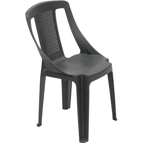 Outdoor-Stuhl Miniat, ein stapelbarer Stuhl: Made in Italy, mit Armlehnen, Anthrazitgrau