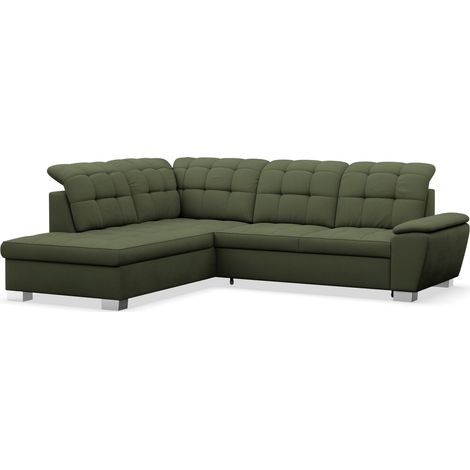 Selsey Jamaal - Ecksofa mit Schlaffunktion und Stauraum, linksseitig, khaki (1/5)
