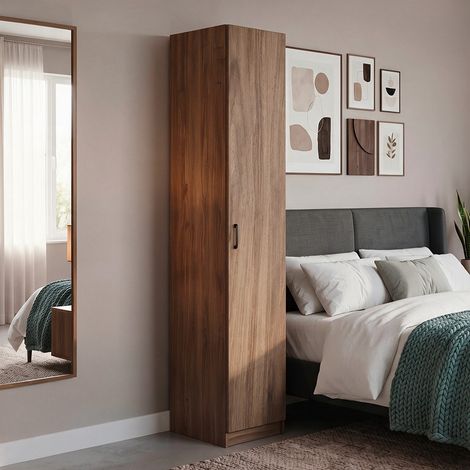 Armadio Singolo 45 cm H 247 cm 1 Anta Noce Naturale Made in Italy (1/5)