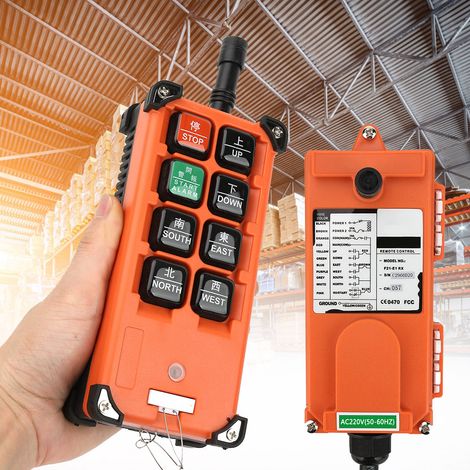 Télécommande sans fil pour palan, 2 émetteurs, 1 récepteur, 220 V (1/5)