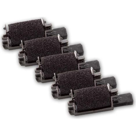 vhbw 5x Ink Roller Black compatible with Sanyo CX 3552 DP, CX 5322 DP, CX 5512 Cash Register, Calculator