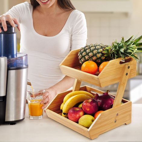 Portafrutta in bambu - contenitore a piu livelli per cucina e dispensa (1/5)