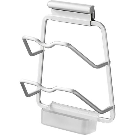 Pot Lid Holder Drilling Free Wall Mounted Space Saving Aluminium Hand Polishing Rustproof for Kitchen 2 Layer