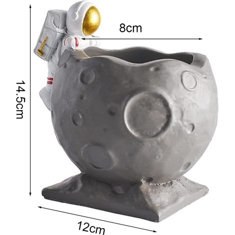 Spardose in Form von Astronauten und Planeten, Schreibtischdekoration, Wohnaccessoire, aus Kunstharz, ideal als Geschenk für verschiedene Anlässe.
