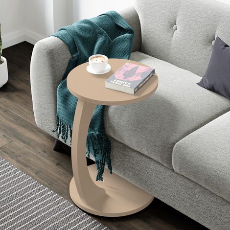 Beistelltisch Holeby 56 x Ø 38 cm Cappuccino [en.casa]