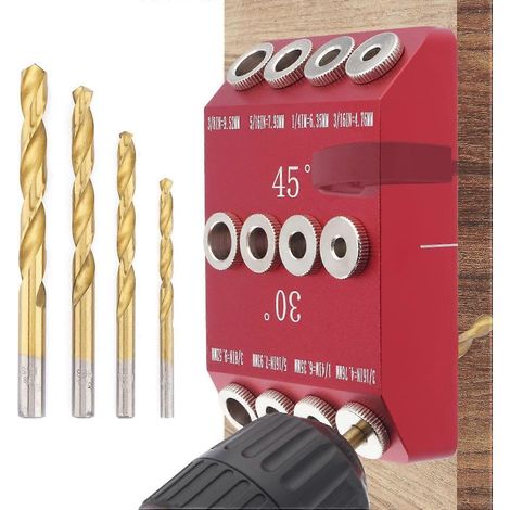 Perforatrice multi-angles pour le travail du bois (30°/45°/90°) - Positionneur de poinçons en pouces (1/5)