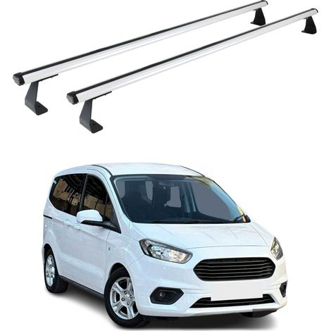 OMAC Barres de toit Heavy Duty compatibles avec Ford Transit Courier I 2014-2023 – 2 barres – Aluminium Argent (1/4)
