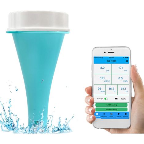 Bluetooth-PH-Messgerät mit Präzisionssonde, IP67, mehrere Anzeigen auf einem Bildschirm, PH EC TDS ORP TEMP, Restchlor-Wasserteststift für Trinkwasser, Pool, Aquarium, Hydrokultur