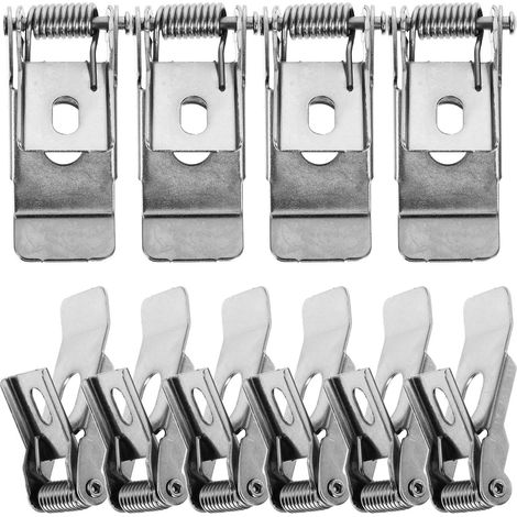 Clip luminaire - argenté, fer, 10 pièces, pour spot encastré (1/5)
