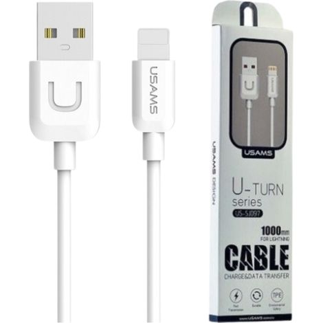 Cavo Lightning Usams U-Turn 1 m bianco/bianco 2A IPUSBXD02 (US-SJ097) (1/3)