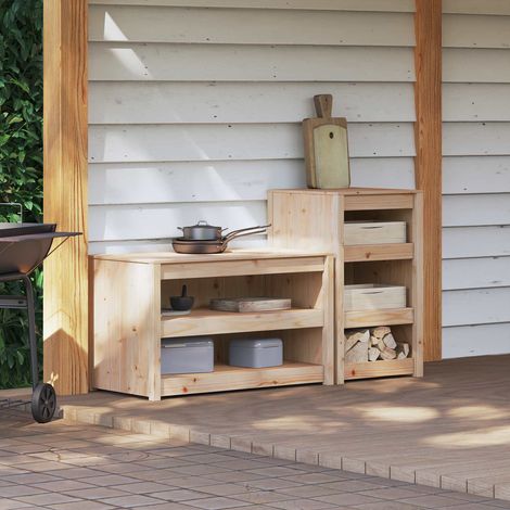 vidaXL Meuble de cuisine d'extérieur MEPPEL 2 pc Douglas Naturel (1/5)
