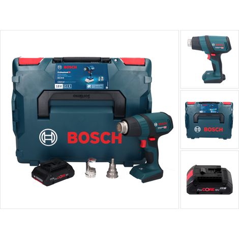 Bosch GHG 18V-50 Soffiatore d'aria calda professionale a batteria 18 V 300° C / 500° C + 1 batteria ricaricabile ProCORE 4,0 Ah + L-Boxx - senza caricabatterie