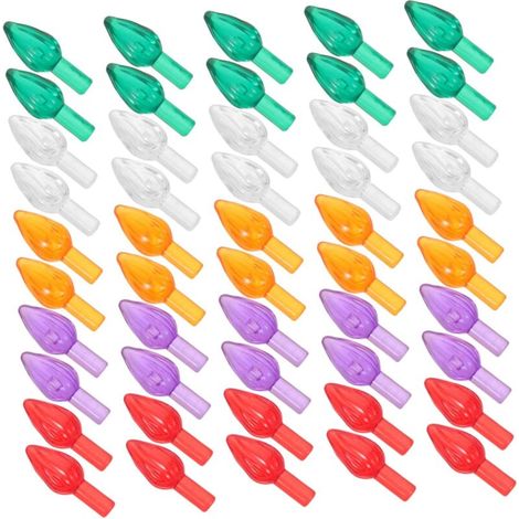 100pièces Lot de Ampoules Torsadées Plastique pour Sapin De Noël Remplacement Ampoules De Noël Décorations Arbre De (1/4)