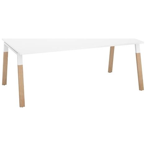 Bureau manager L 200 x P 100 cm, piètement métal et bois blanc - Arch - Maxiburo (1/2)