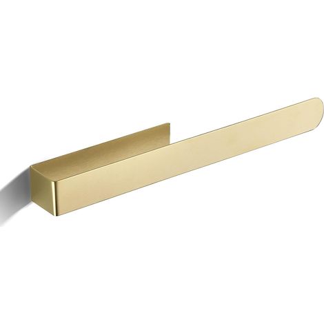Toallero autoadhesivo, no requiere taladrar, toallero de baño, 37 cm, oro cepillado (1/5)