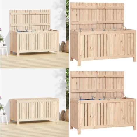 Contenitore da Giardino 121x55x64 cm in Legno Massello di Pino - Cassa portaoggetti - Legno massello