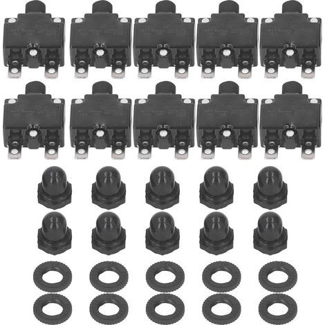 Fusible de relais à réinitialisation automatique 15A, interrupteur thermique, disjoncteur, protecteur de surcharge, étanche 125 250VAC 65VDC, 10 pièces (1/5)