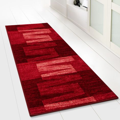 Teppich-Läufer auf Maß gekettelt Via Veneto rot 67 x 450 cm