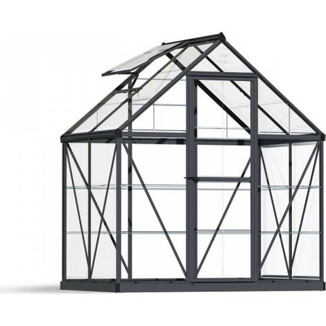 Greenhouse Harmony 6 x 4 - Polycarbonate - L126 x W185 x H208 cm - Grey