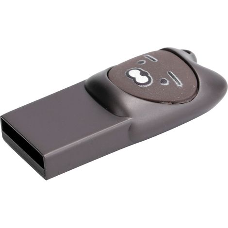 Clé USB 2.0 portable, transmission haute vitesse, clé mémoire mignonne, cadeau original, gris foncé avec porte-clés (128 Go) (1/5)
