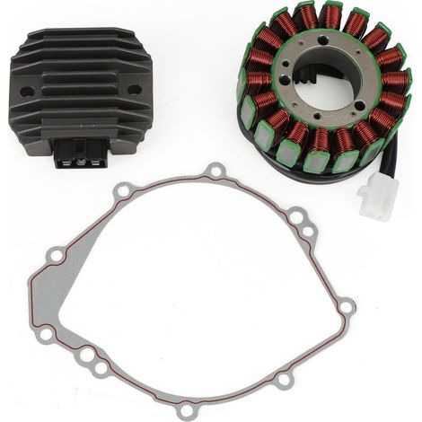 Complete repair kit for ignition and charging system – Compatible with Yamaha YZF R1 (1998–2001) – 3-in-1 set: Stator coil + paper contacts + rectifier