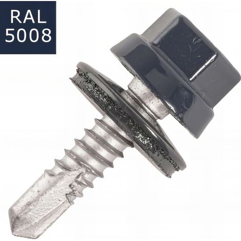 Vis bac acier SCELL-IT Couturage - Ø6.3 x 22 mm - TH12 - Bleu gris RAL5008 - Sachet de 100 - ZTCR-63022-5008 (1/5)