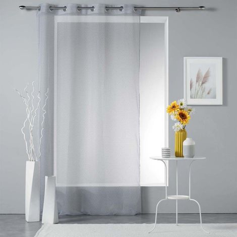 Rideau Voilage à Œillets "Stellaire" 140x240cm Gris