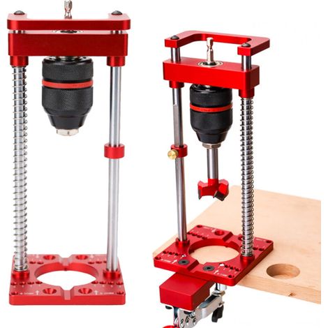 Guide de perçage à 90° Support de perceuse électrique rotative avec mandrin de perçage Mini support de perceuse d'établi pour le travail du bois (1/5)
