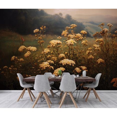 Fototapete Blumen Wildblumen Vintage, für Wohnzimmer und Schlafzimmer, 150 x 105 cm – Komplettset inkl. Kleister & Anleitung (1/5)
