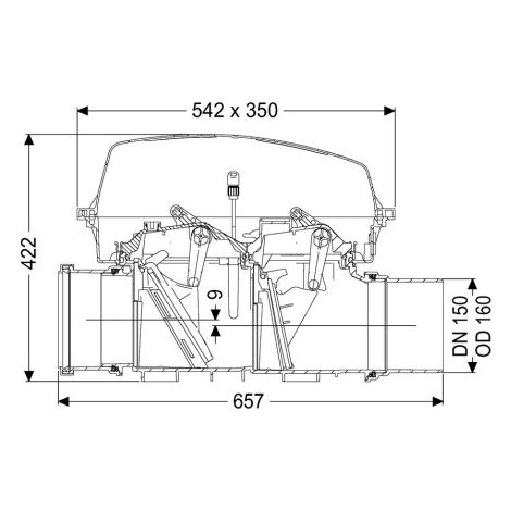 KESSEL-Clapet anti-retour automatique Staufix FKA - DN 150, apparent, 84150