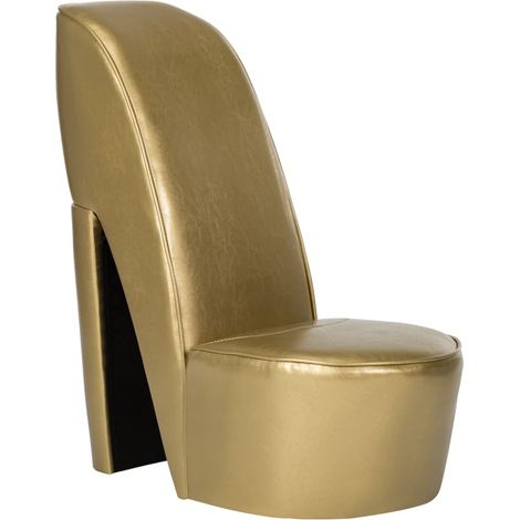 Chaise en forme de chaussure à talon haut Doré Similicuir vidaXL
