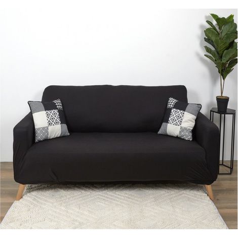 Housse Extensible Canapé - HOME DECO FACTORY - Noir