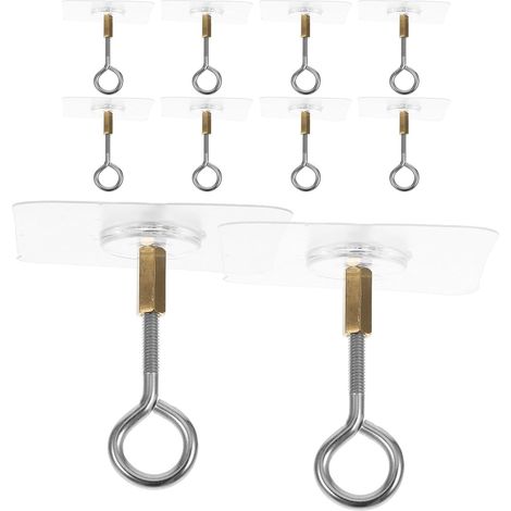 Crochets de Plafond Suspendre de Plantes Adhésifs sans Perçage Lot de 12 en Pvc et Fer, Design sans Trace, Cuisine, Salle de Bain (1/5)