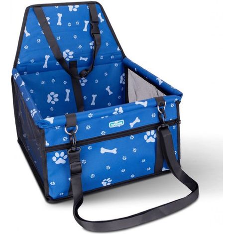 Siège auto pliable pour chien - L40 x l34 x H44 cm - Siège auto pour chien - Panier de voiture pour chien - Bleu (1/5)