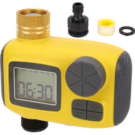 Minuterie d'arrosage avec tuyau Programmable d'entrée en laiton, pour pelouse de cour, étanche IP55, retard de pluie, fonction d'arrosage manuel (1/5)