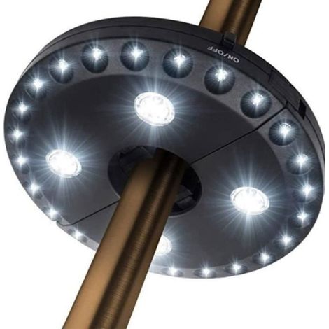 Lumière Extérieure Parapluie - 28 Led Réglable - Pour Tente De Camping Et Abri Extérieur - 1 Pièce (1/4)