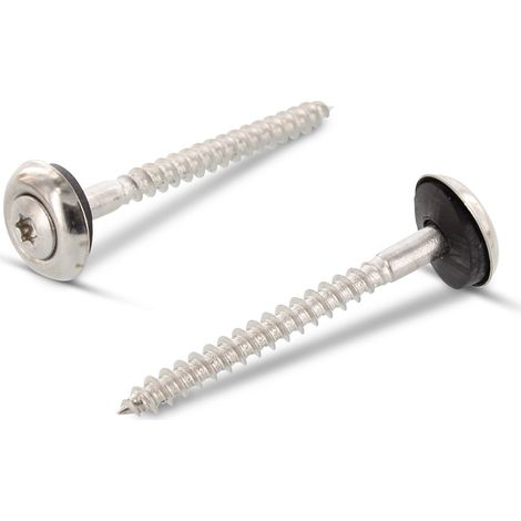 Vis faitage Tête fraisée bombée TFB TORX T20 Inox A2 4.5X150 Rondelle d'étanchéite EPDM 3P-10 pièces (1/4)