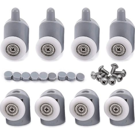 8 Pcs 23mm Galet Rouleau Roulette Roue pour Porte de Douche, Roulettes Coulissantes Porte Salle de Bain