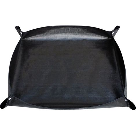 Tapis de rempotage pour plantes - 100 x 100 cm - Carré - Portable - Plateau de rempotage - Pliable - Bâche de rempotage étanche - Noir
