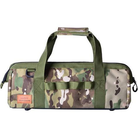 Sac à outils de camping Sac à outils de rangement à large ouverture de grande capacité Sac à équipement résistant à l'eau,Camouflage, (1/4)