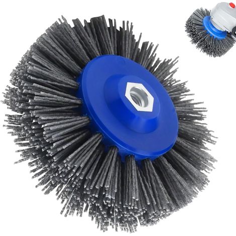 Sanding Brush, 60 Grit Nylon Brush, 150mm M14 Polishing Brush for Angle Grinder, Wood and Metal Rust Removal, Sanding and Polishing Applications (60 Grit)