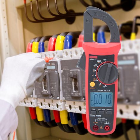 Pince ampèremétrique portable UNi T UT202+ à sélection automatique de la valeur efficace vraie (True RMS) avec écran LCD (1/5)