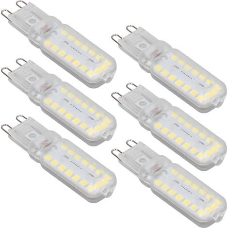 Confezione da 6 lampadine G9 da 7W per esterni – alta luminosità – a basso consumo energetico – bianco naturale 110-140V – lampada da scrivania/parete