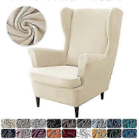 Stretch- und elastischer Samtbezug für Ohrensessel und Sofas mit Sitzkissen, grün