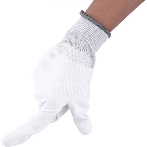 Gants antistatiques antidérapants avec revêtement PU pour réparation PC, téléphone et électronique, taille L (1/4)