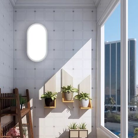 Applique murale extérieure étanche pour balcons, escaliers, couloirs, passages plafonnier LED ultra-lumineux pour toilettes, salles de bains et autres espaces extérieurs. (1/5)