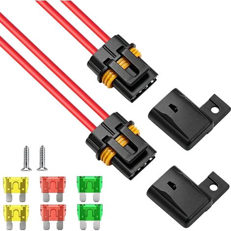 Lot de 2 Porte-Fusible en Ligne Étanche, avec Fusibles ATC/ATO 20A 30A 40A (1/5)