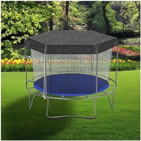 Housse d'ombrage de Trampoline, 305cm Protection Solaire pour Résistant aux UV, Toit Pare-Soleil Trampolin 6 poteaux, Accessoires 305 cm / poteaux - (1/5)